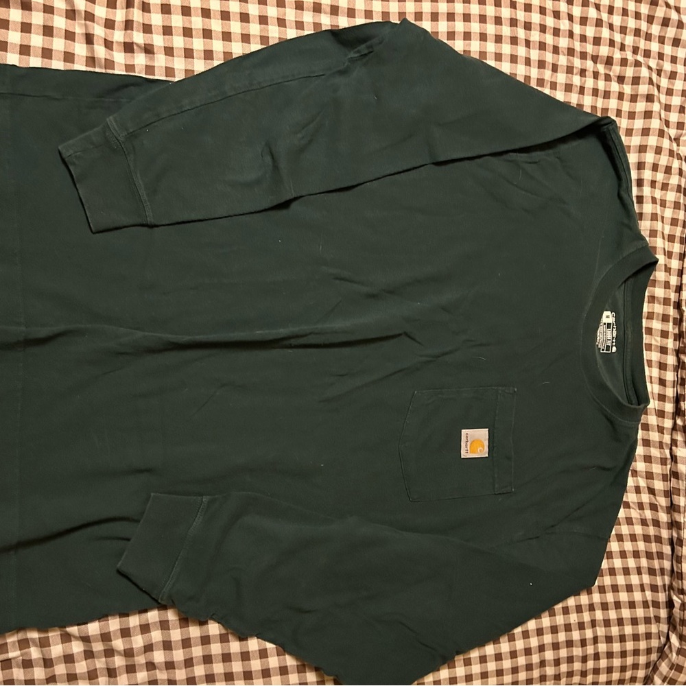 Carhartt Dark Green Long Sleeve Shirt size medium loose fit